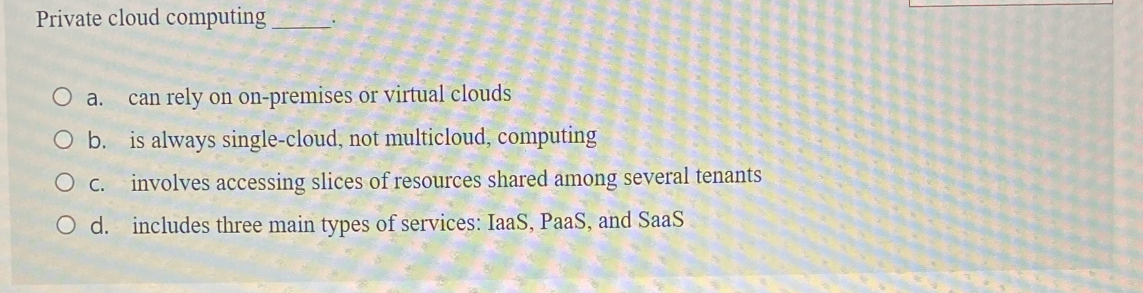 Private cloud computing q , a . can rely on on -