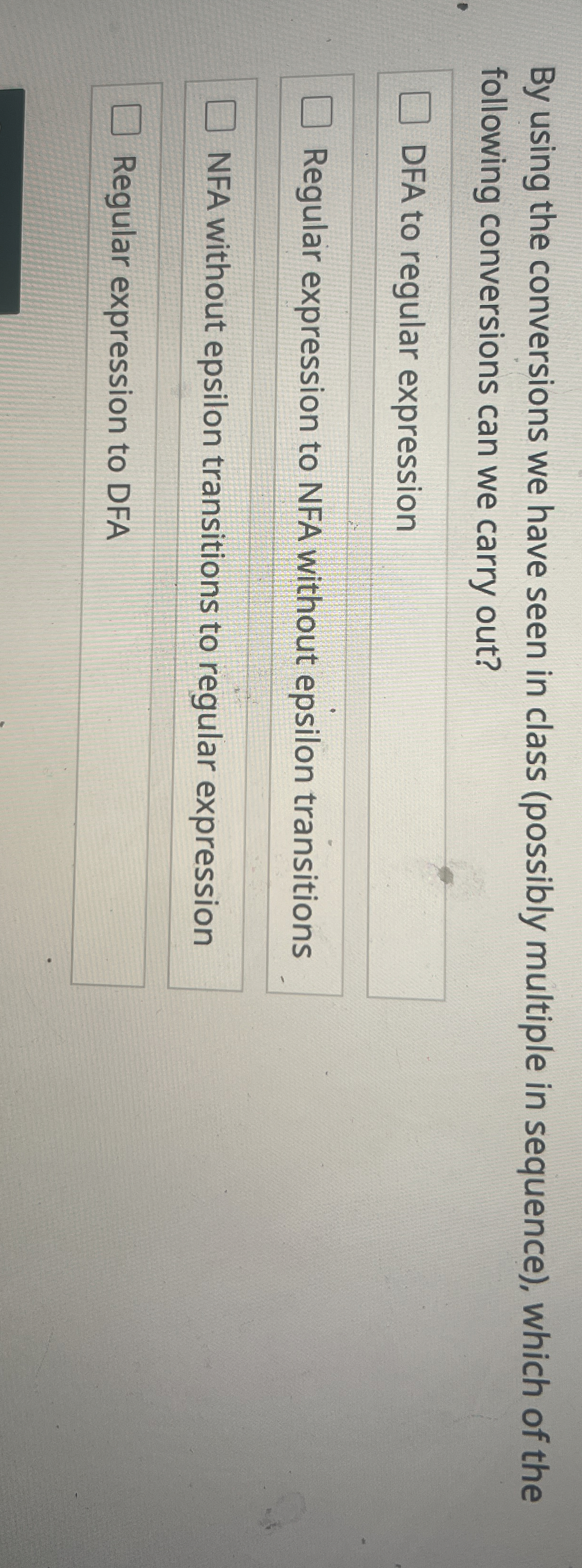 By using the conversions we have seen in class (