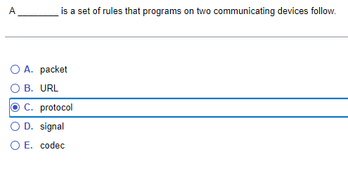 A is a set of rules that programs on two