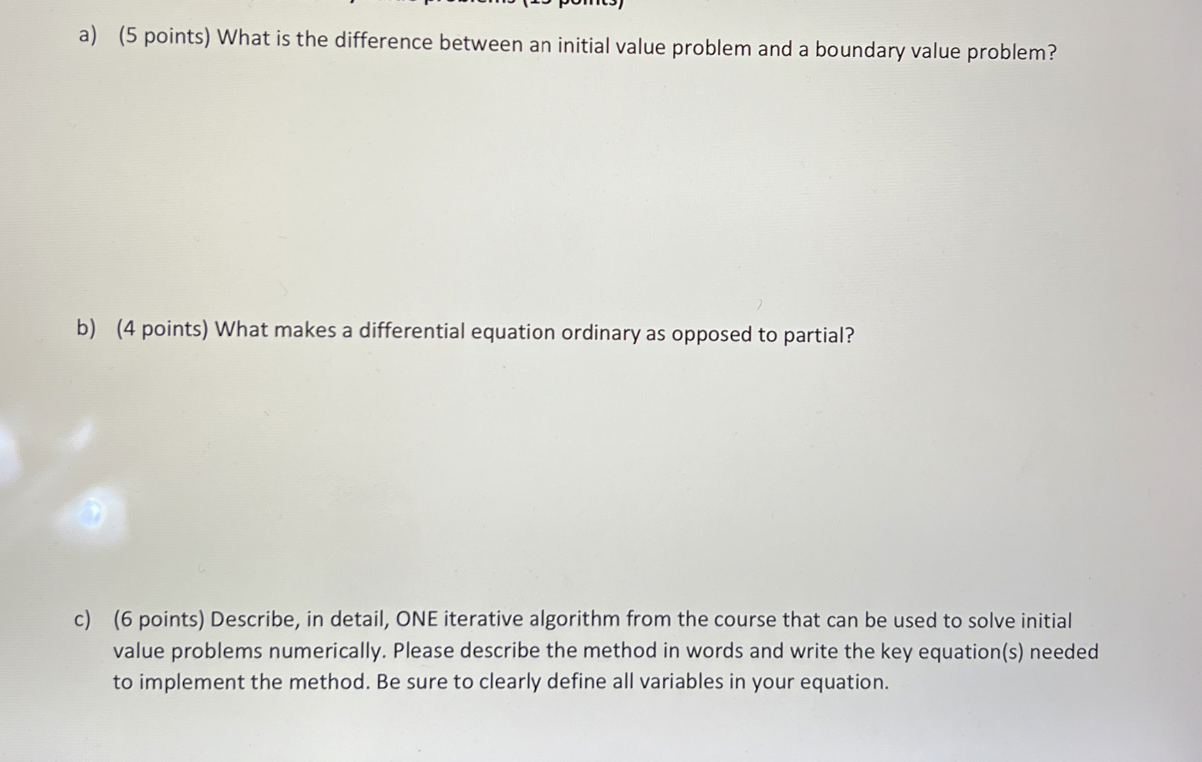 a ) ( 5 points ) What is the difference between