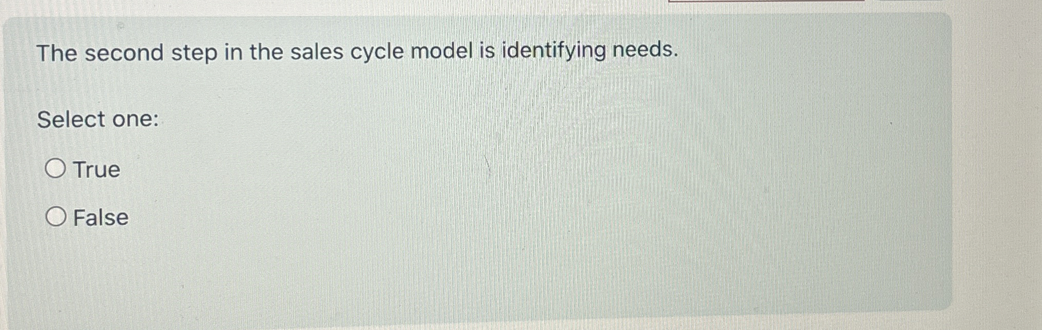 The second step in the sales cycle model is