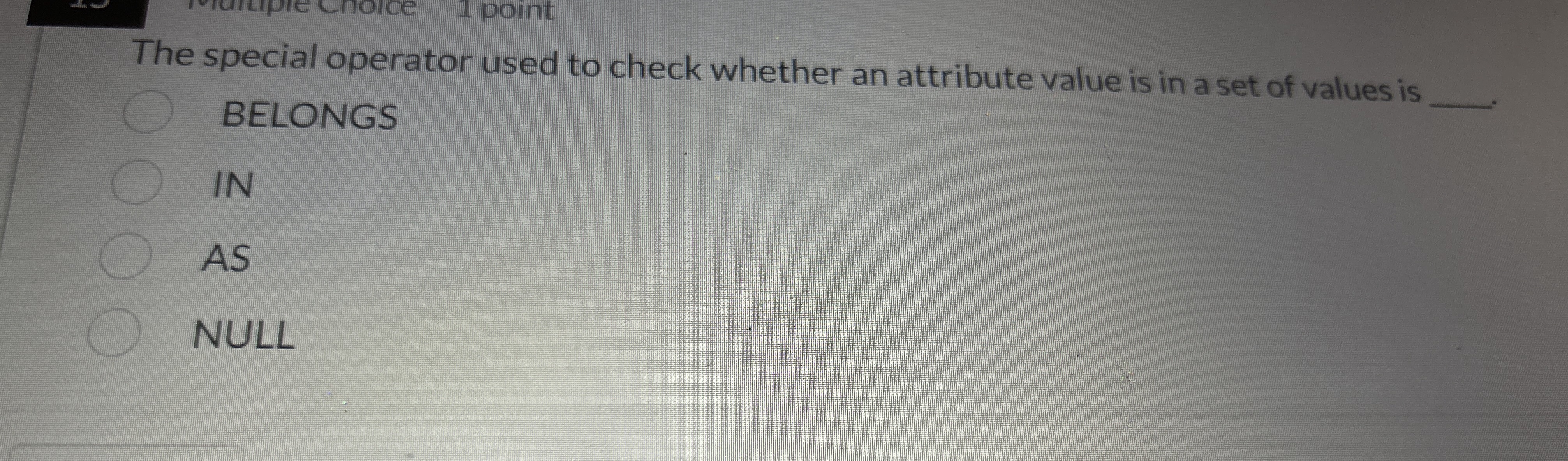 The special operator used to check whether an