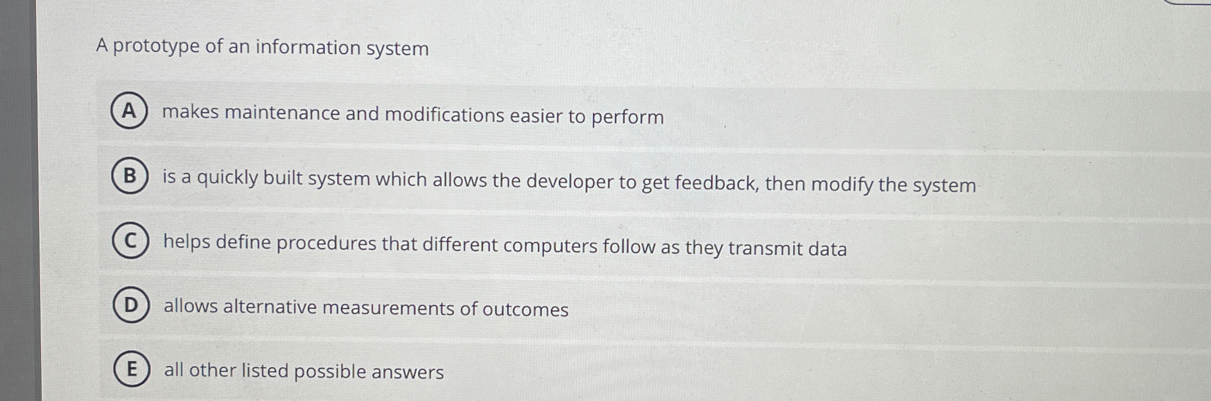 A prototype of an information system makes