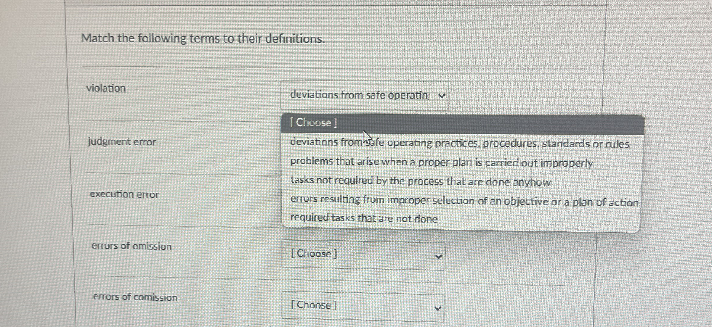 Match the following terms to their definitions.