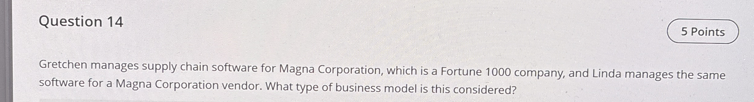 Question 1 4 5 Points Gretchen manages supply
