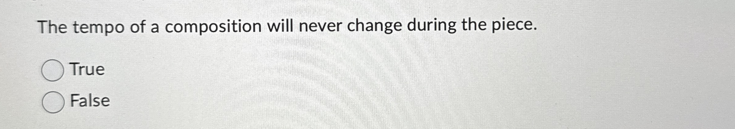 The tempo of a composition will never change