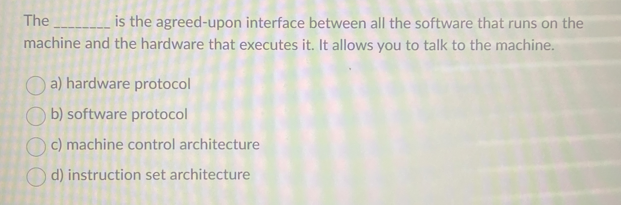 The q , is the agreed - upon interface between