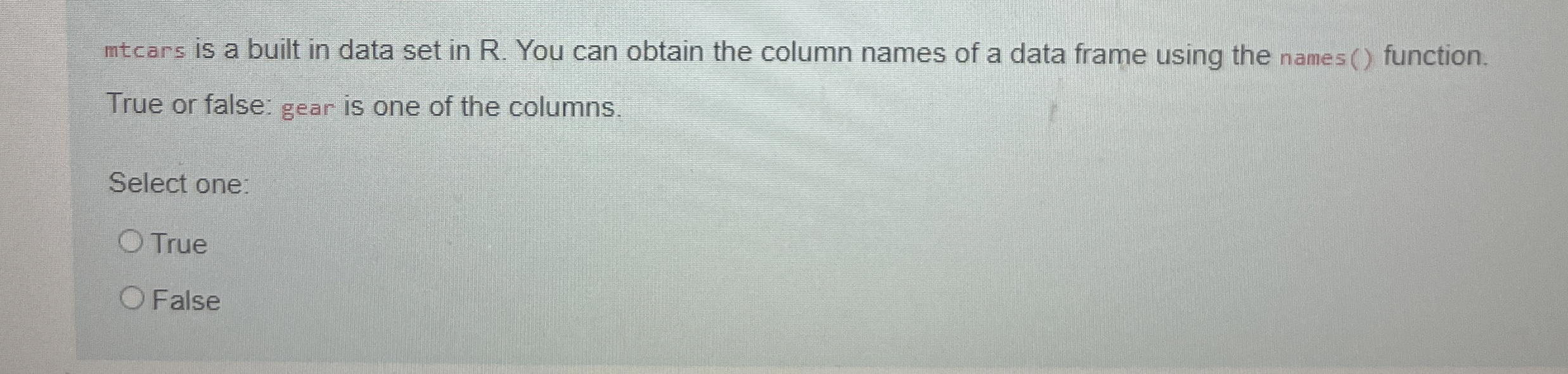 mtcars is a built in data set in R . You can