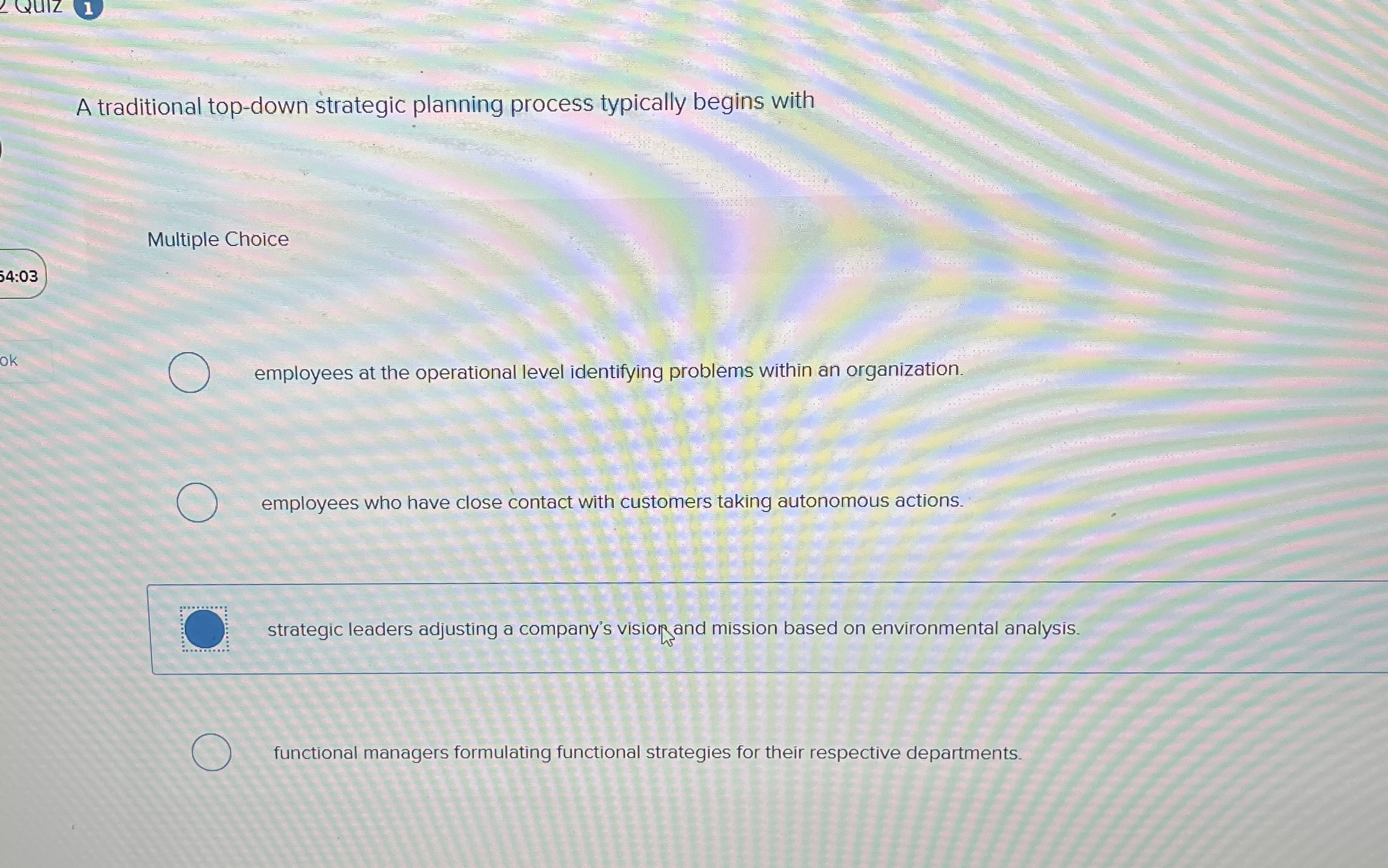 A traditional top - down strategic planning