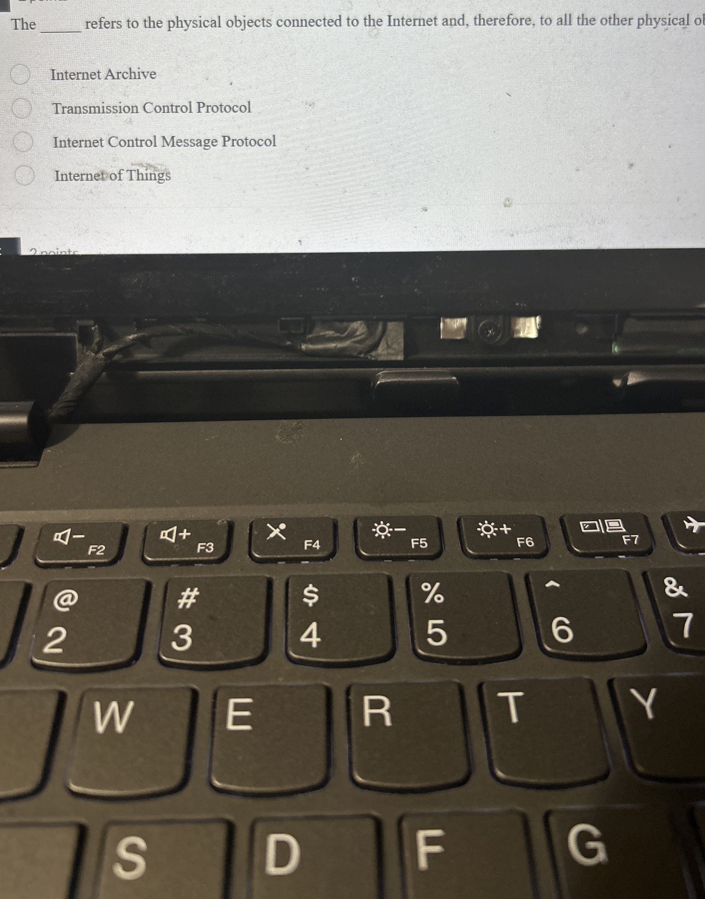 The q , refers to the physical objects connected