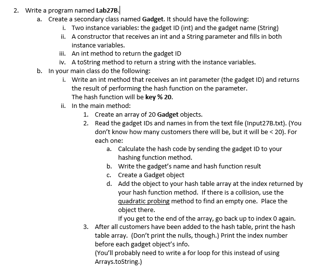 Java!!! Write a program named Lab 2 7 B . a .