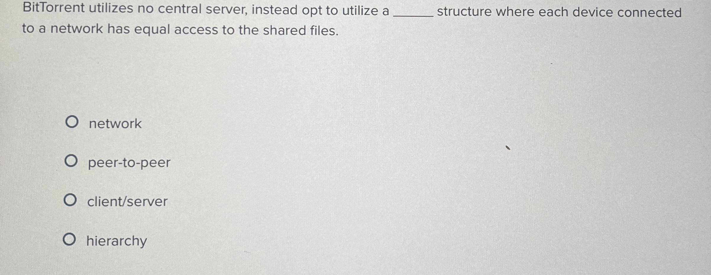 BitTorrent utilizes no central server, instead