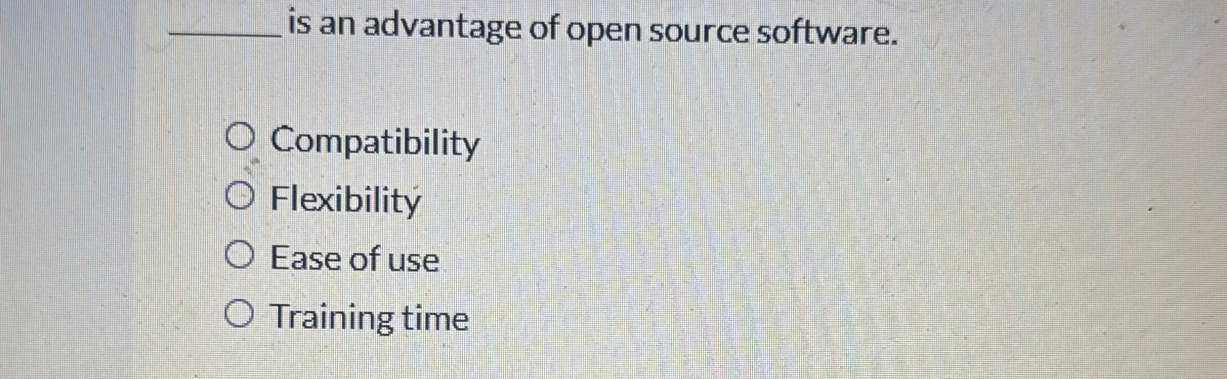 q , is an advantage of open source software.