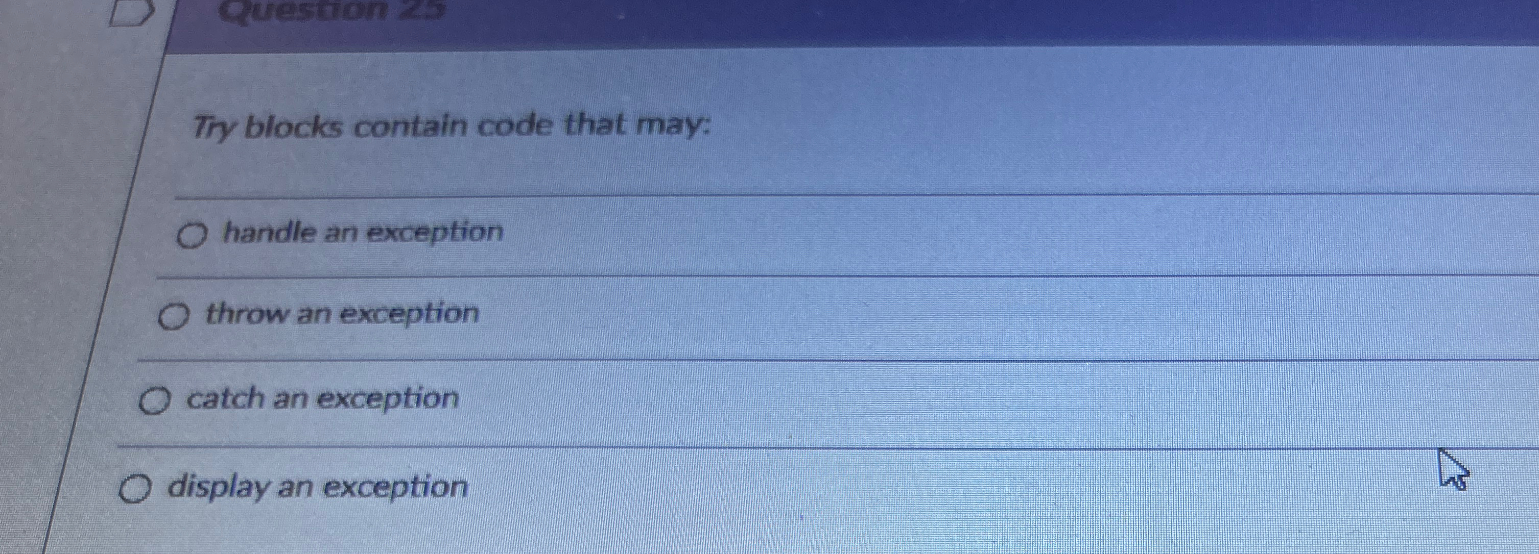 Thy blocks contain code that may: handle an