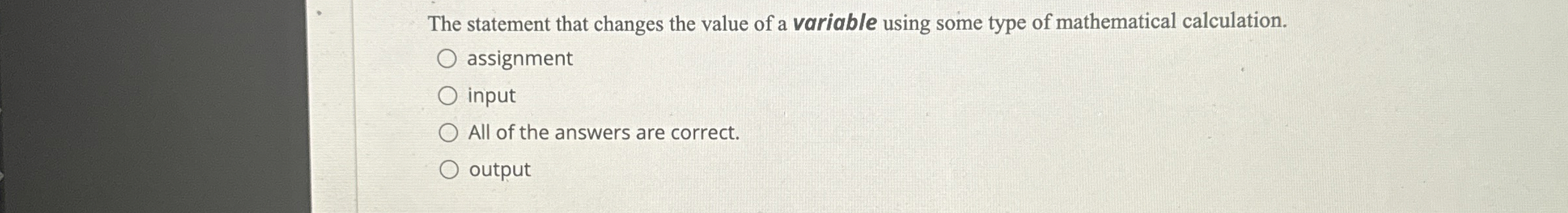 The statement that changes the value of a