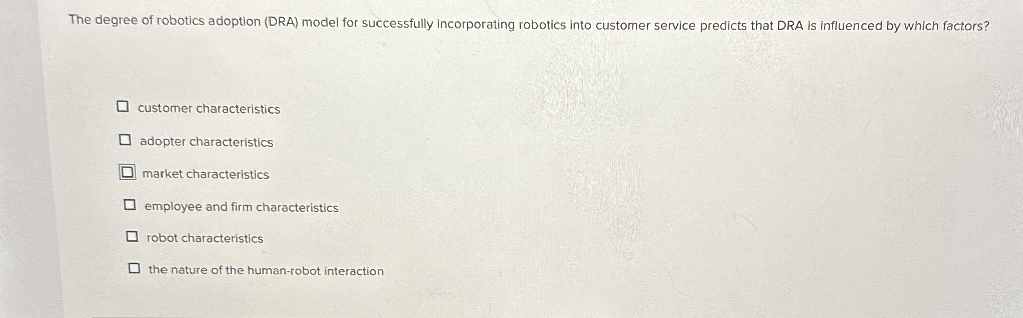 The degree of robotics adoption ( DRA ) model for