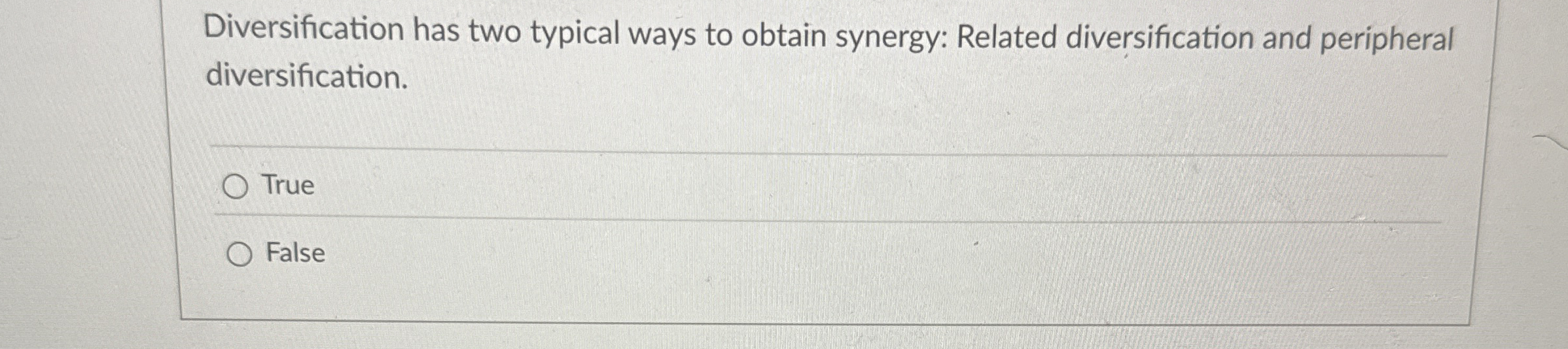 Diversification has two typical ways to obtain