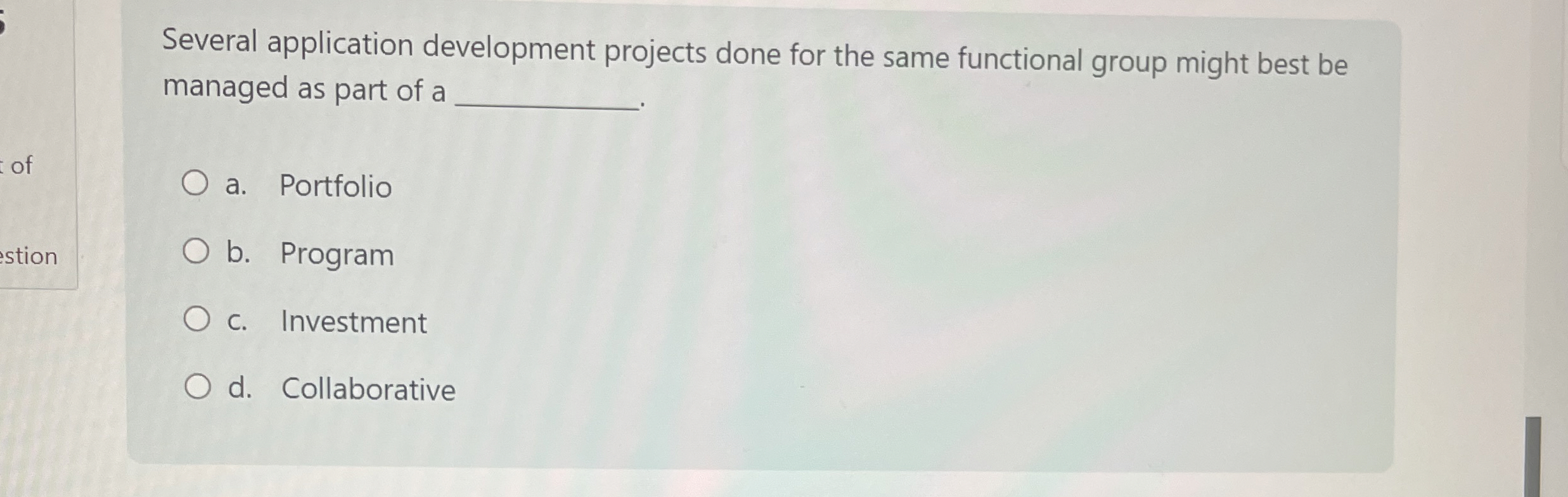 Several application development projects done for