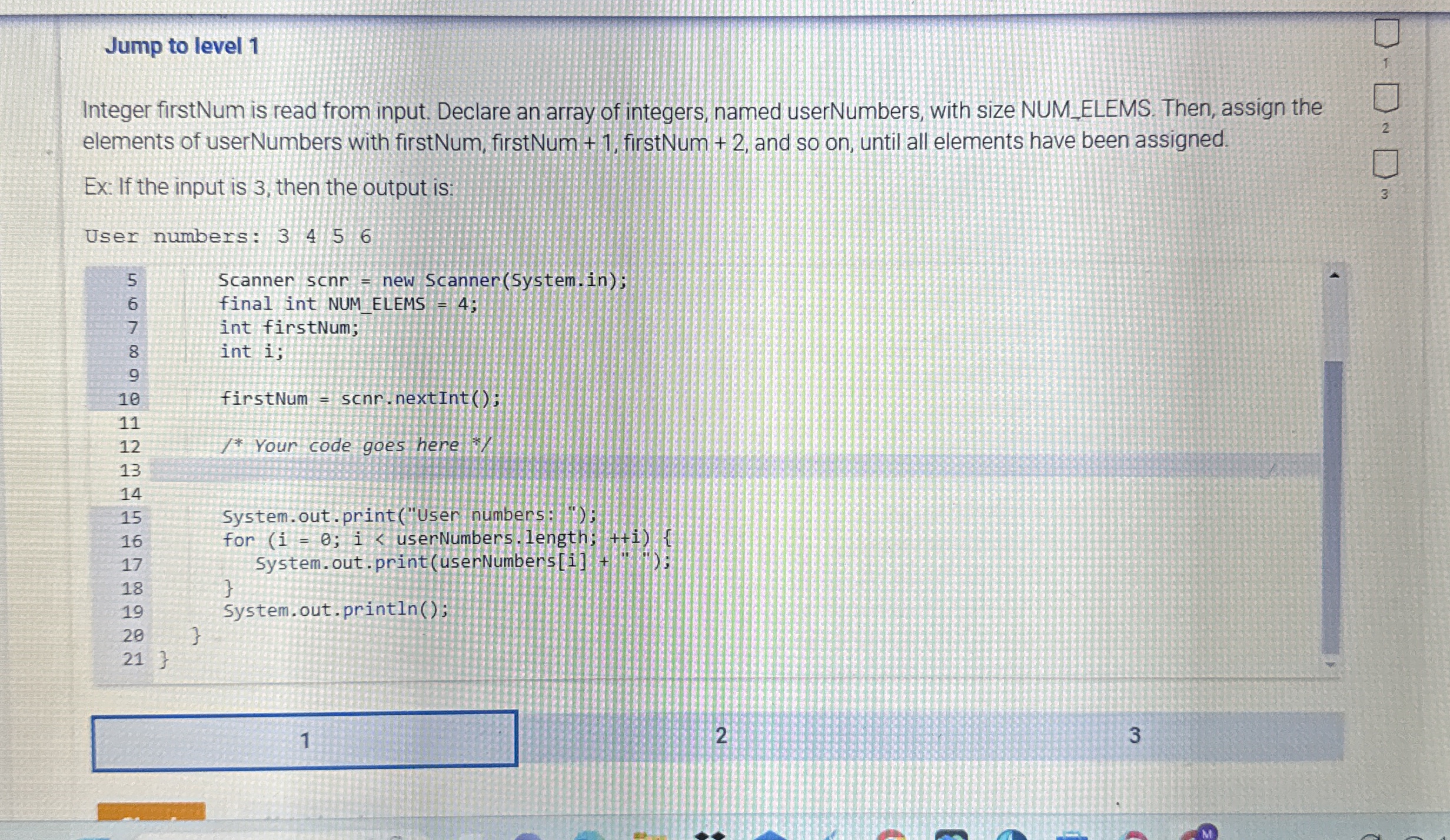 Jump to level 1 Integer firstNum is read from