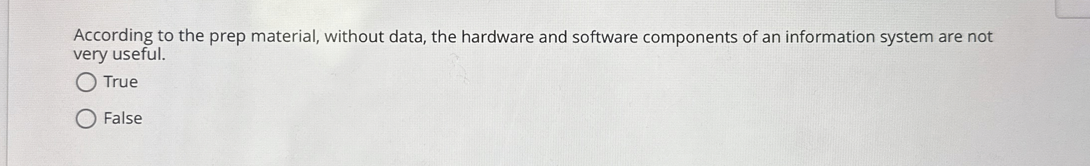 According to the prep material, without data, the