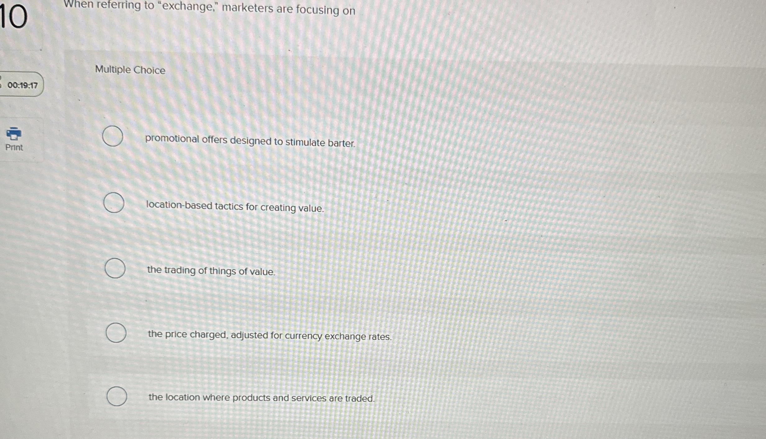 When referring to "exchange," marketers are