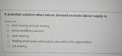 A potential solution when labour demand exceeds