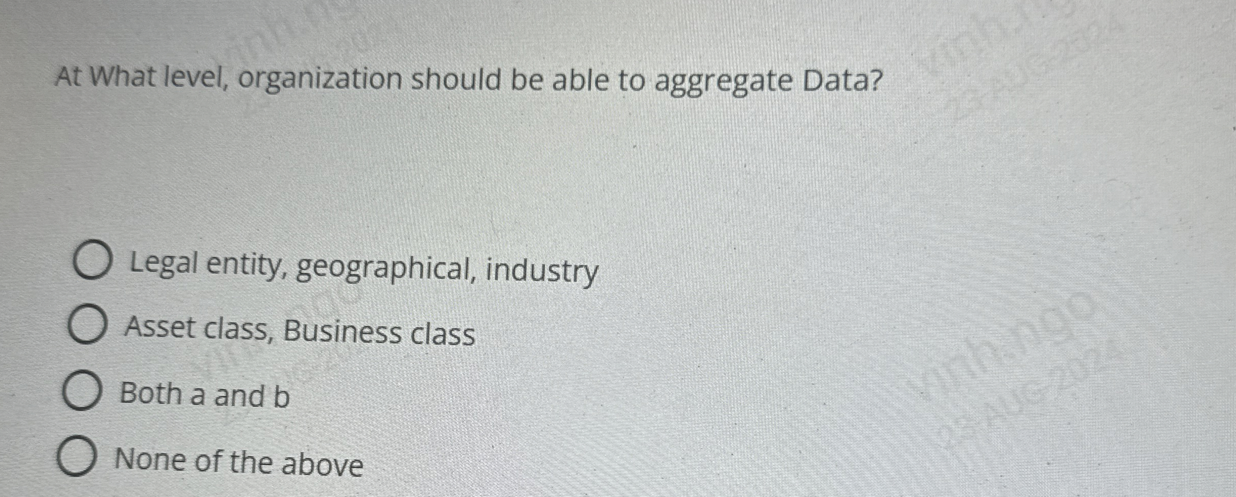 At What level, organization should be able to