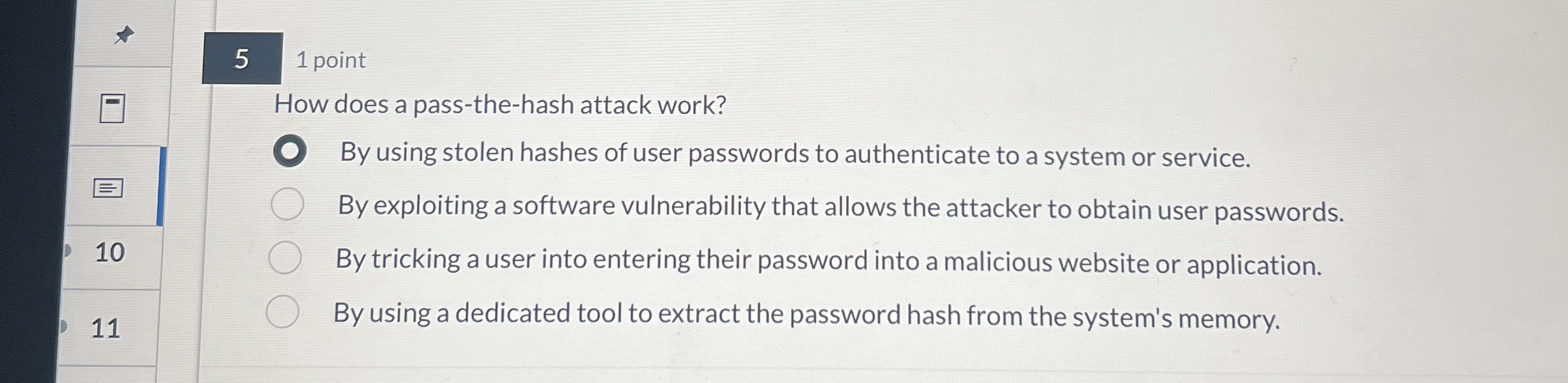 5 1 point How does a pass - the - hash attack