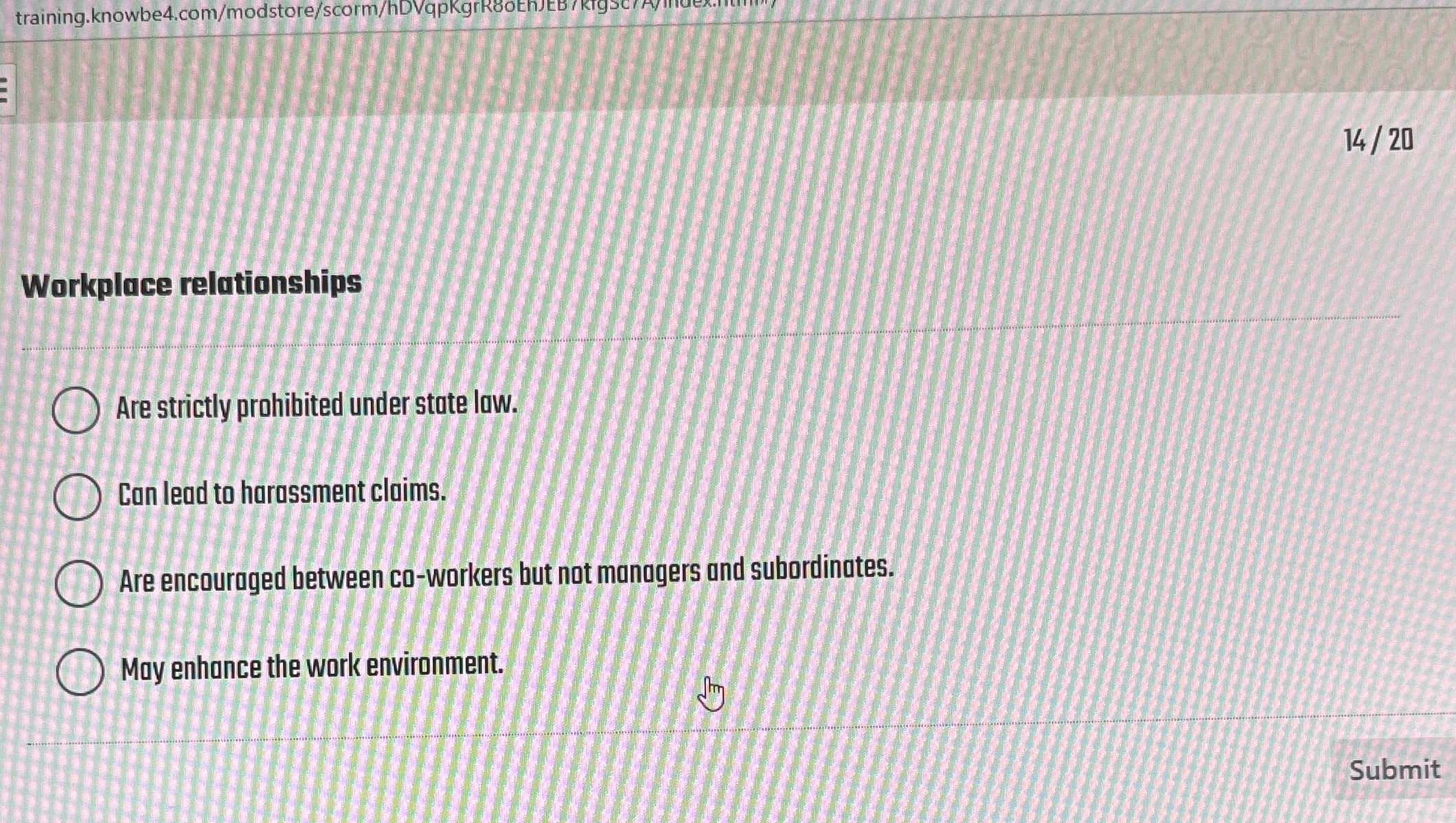 1 4 2 0 Workplace relationships Are strictly