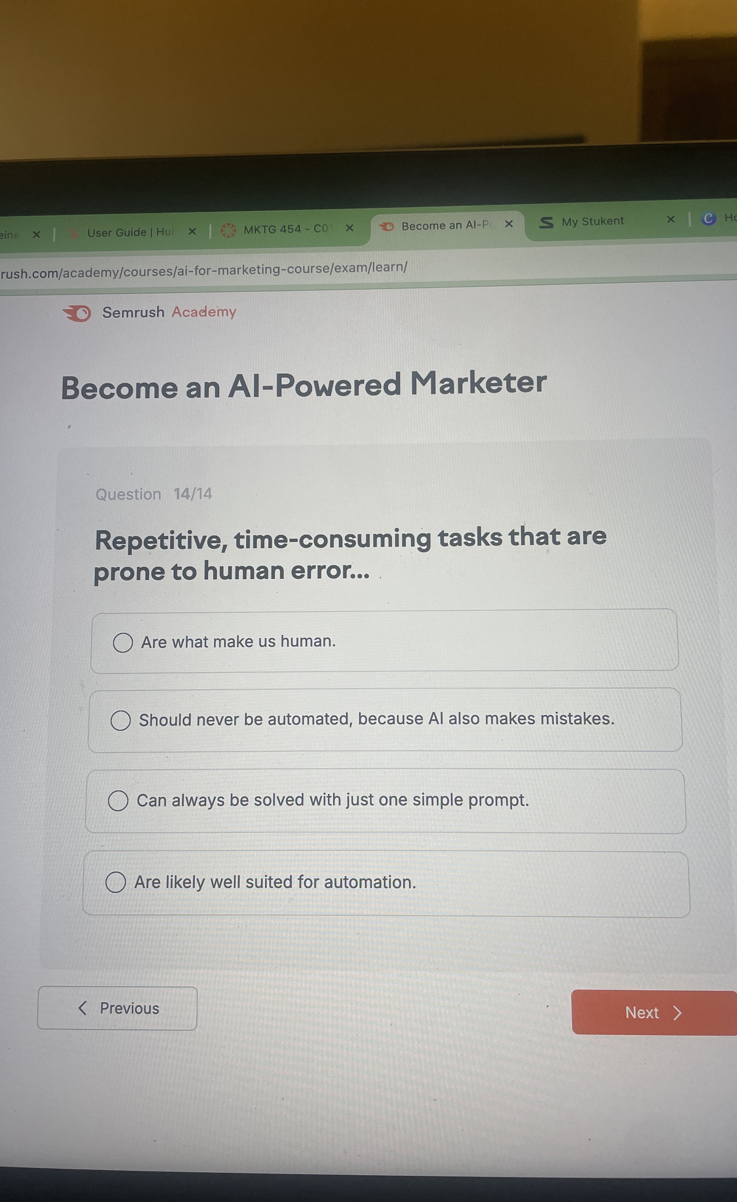 User Guide I Hul MKTG 4 5 4 - C 0 Become an A l -
