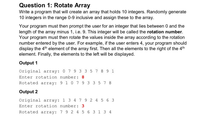 IN JAVA, Write a program that will create an