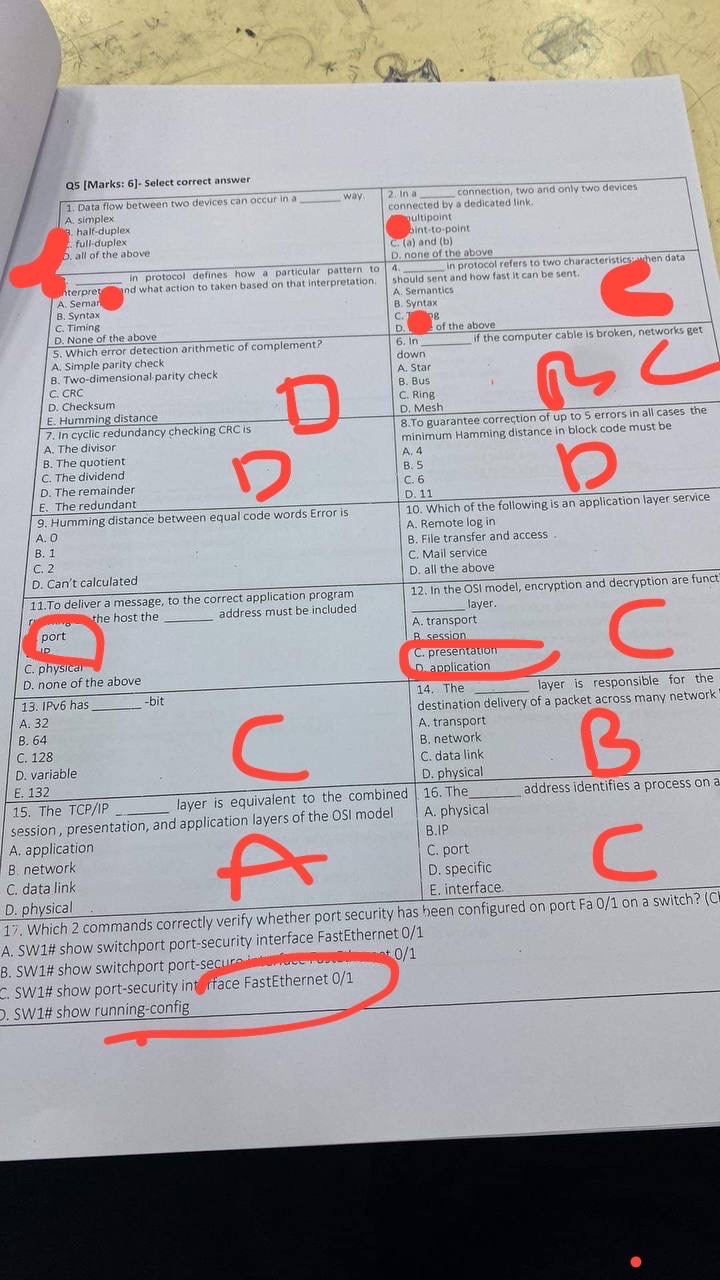 Q 5 [ Marks: 6 ] - Select correct answer Data
