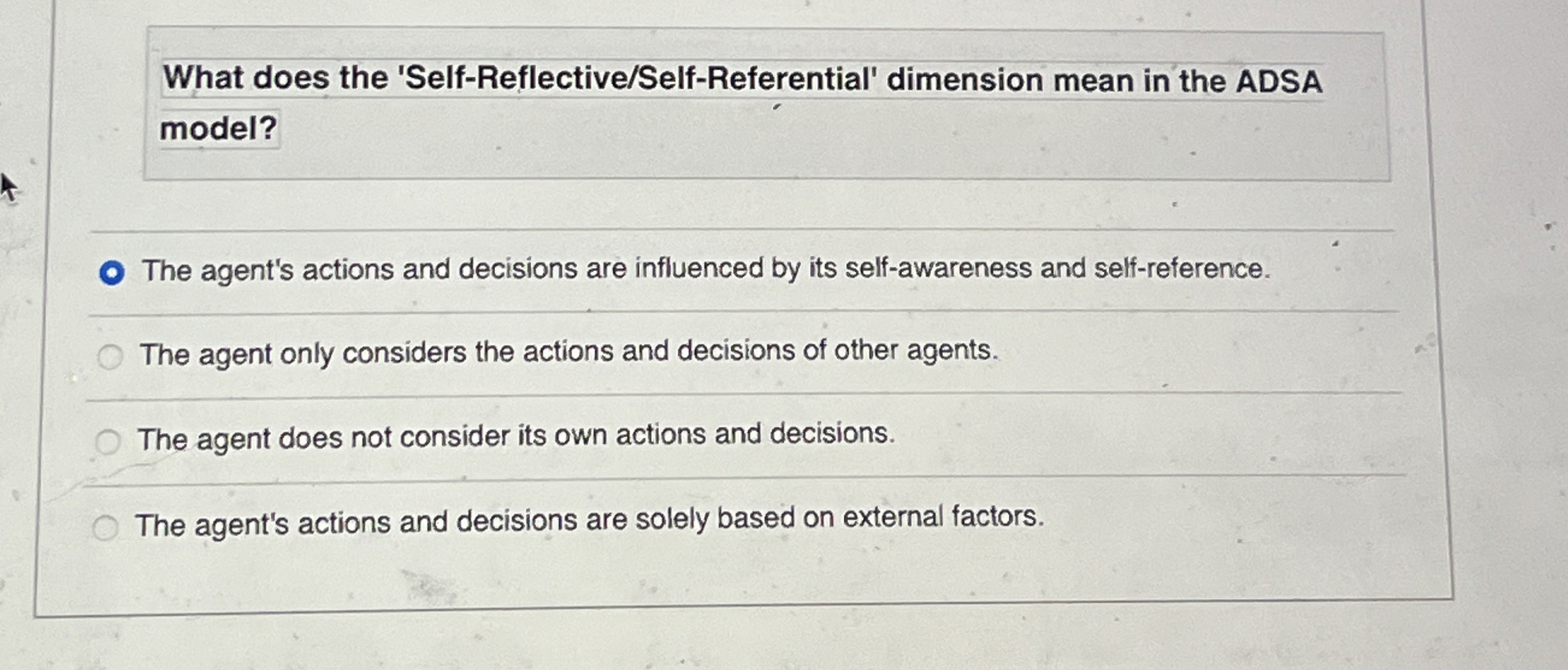What does the 'Self - Reflective / Self -