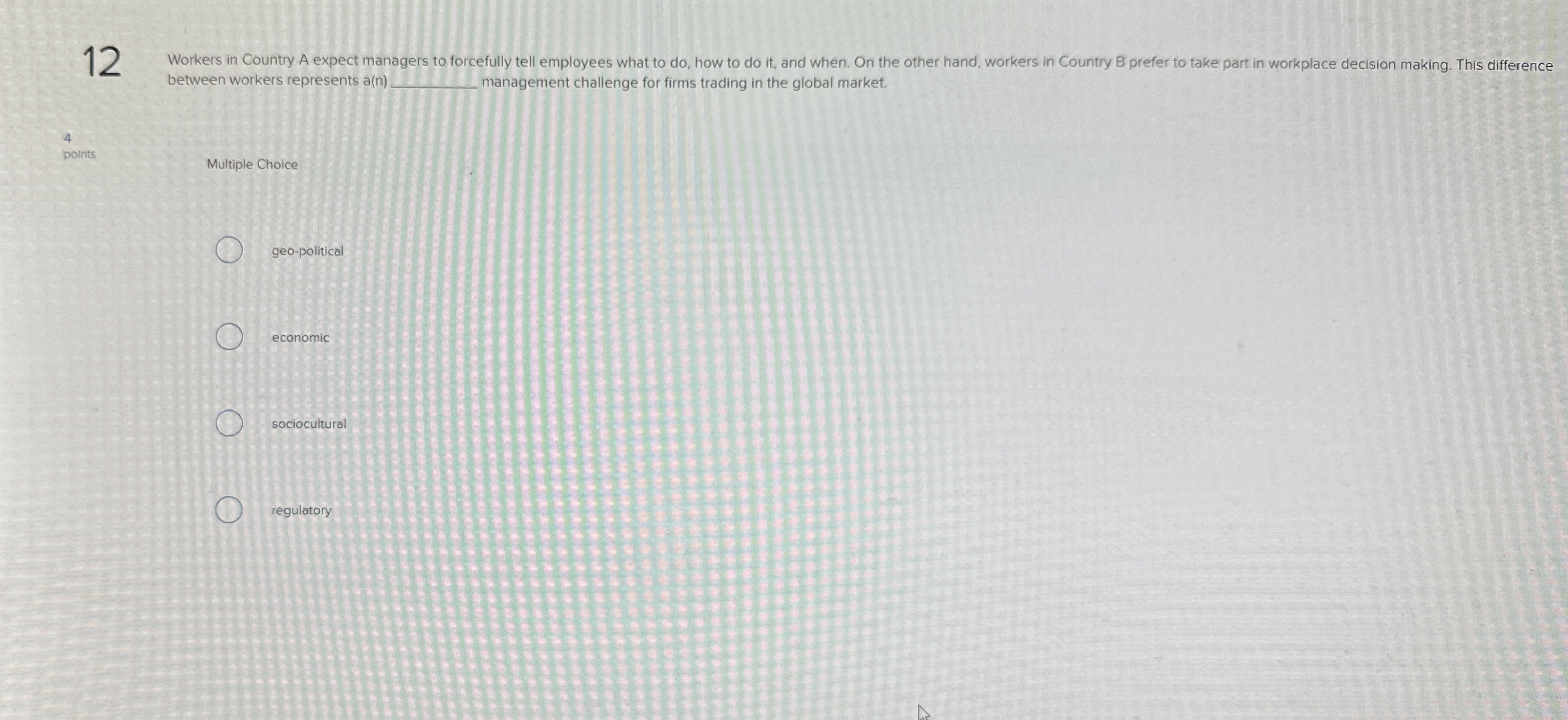 1 2 Workers in Country A expect managers to