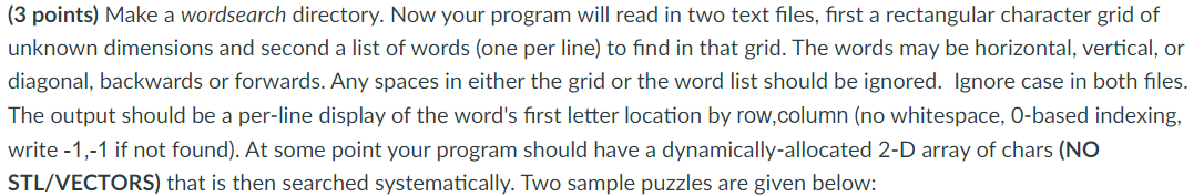 ( 3 points ) Make a wordsearch directory. Now