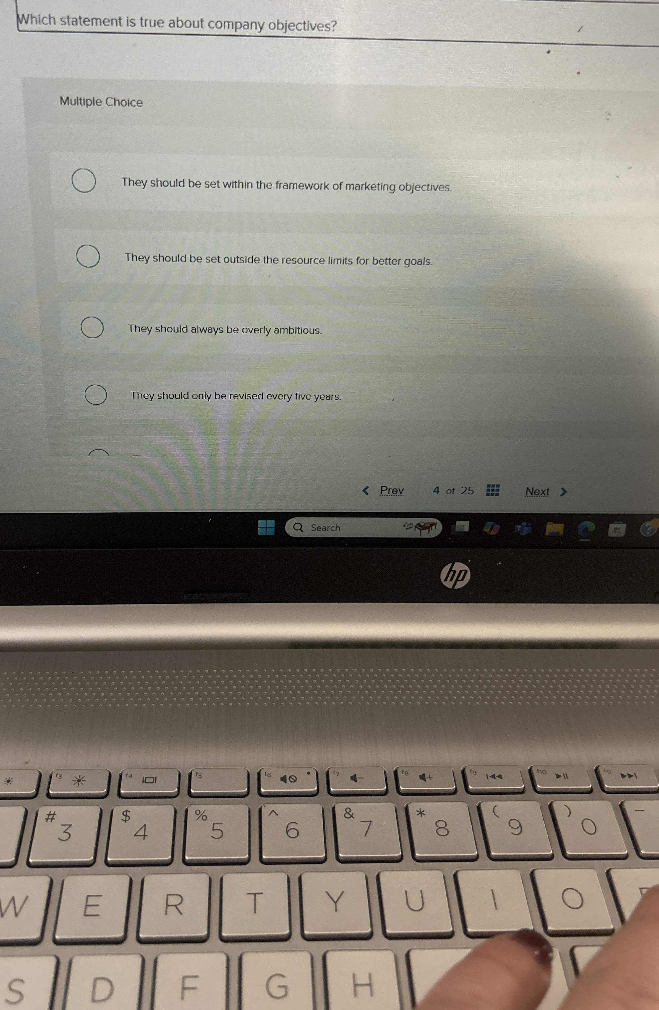 Which statement is true about company objectives?