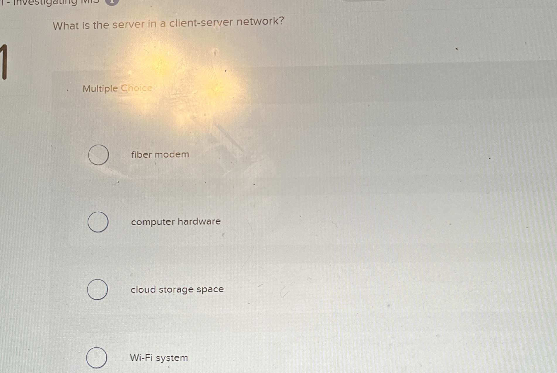 What is the server in a client - server network?