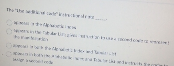The "Use additional code" instructional note q ,
