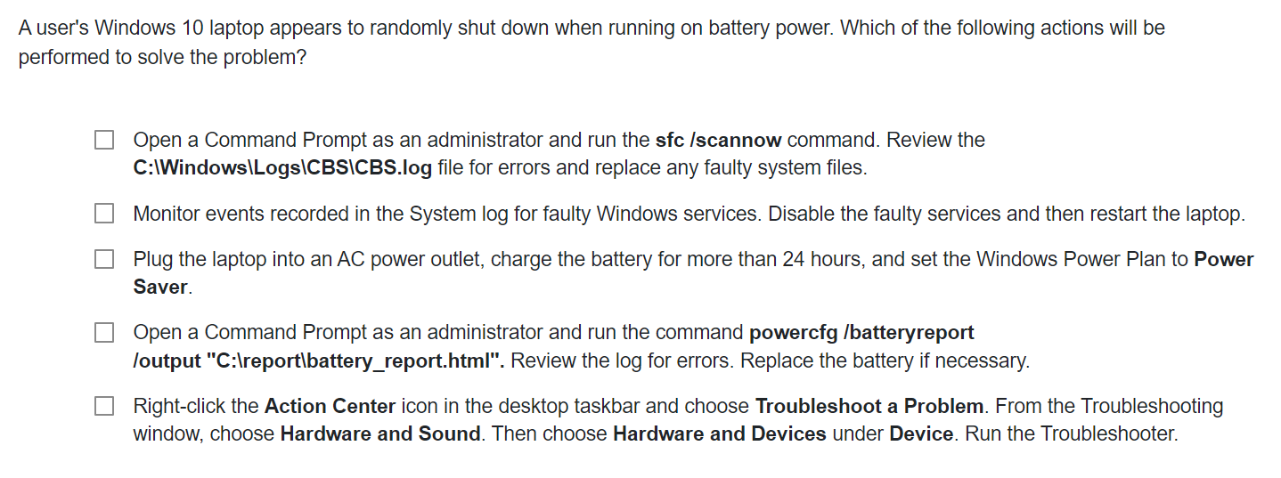A user's Windows 1 0 laptop appears to randomly