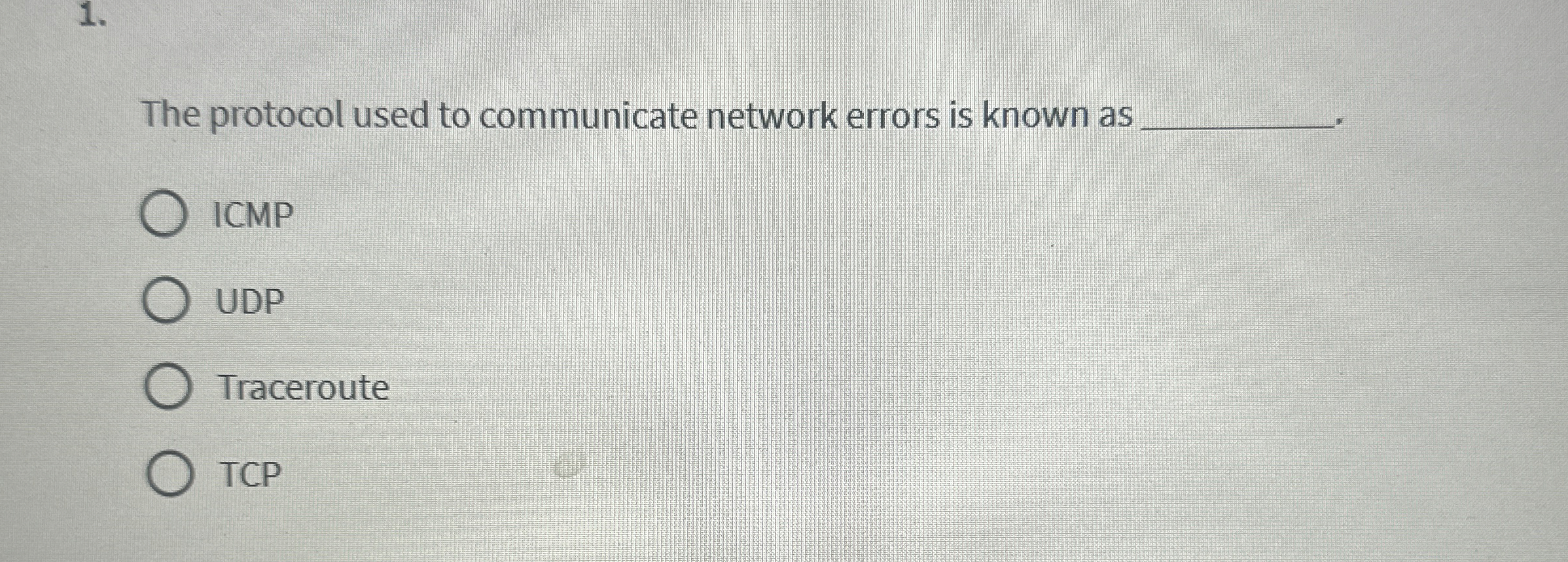 The protocol used to communicate network errors