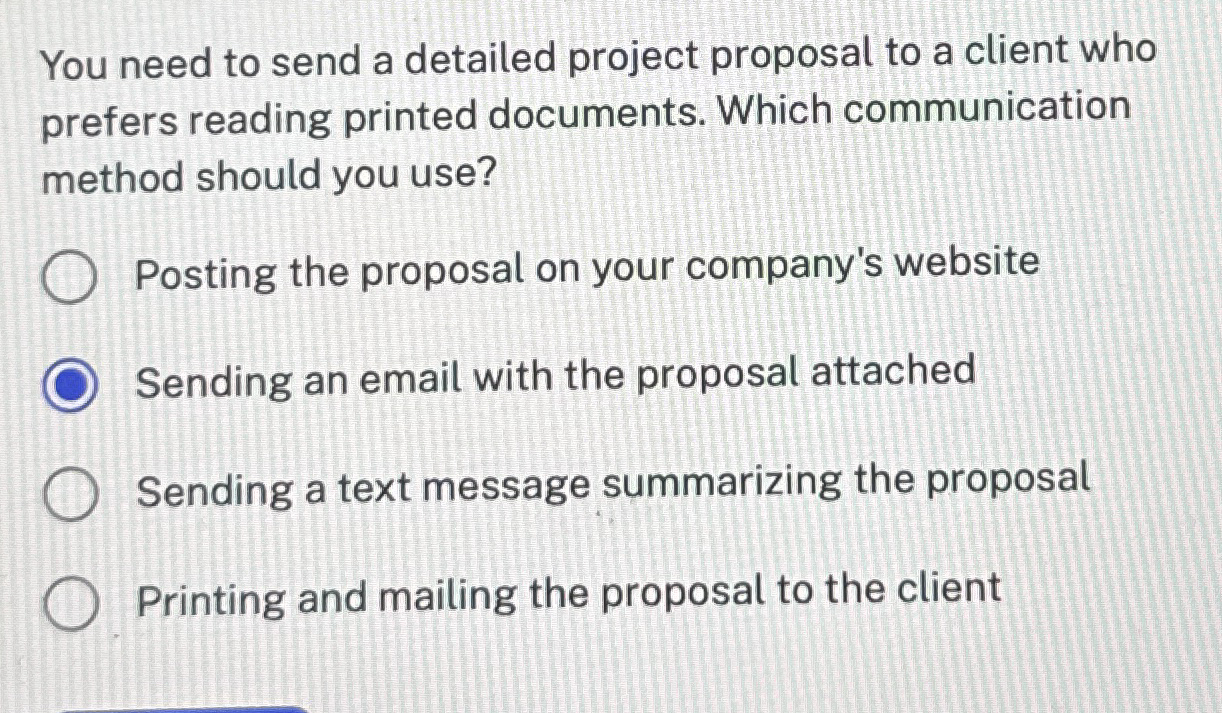 You need to send a detailed project proposal to a