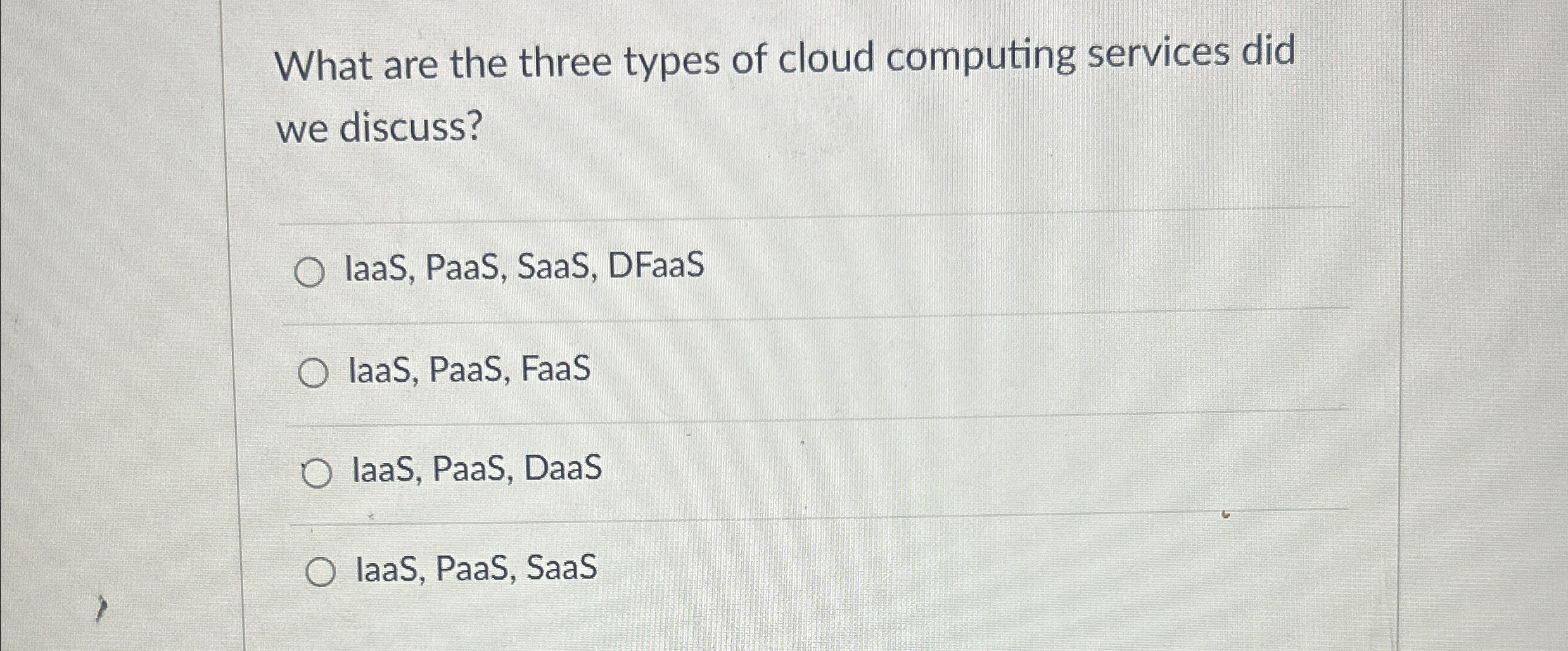 What are the three types of cloud computing