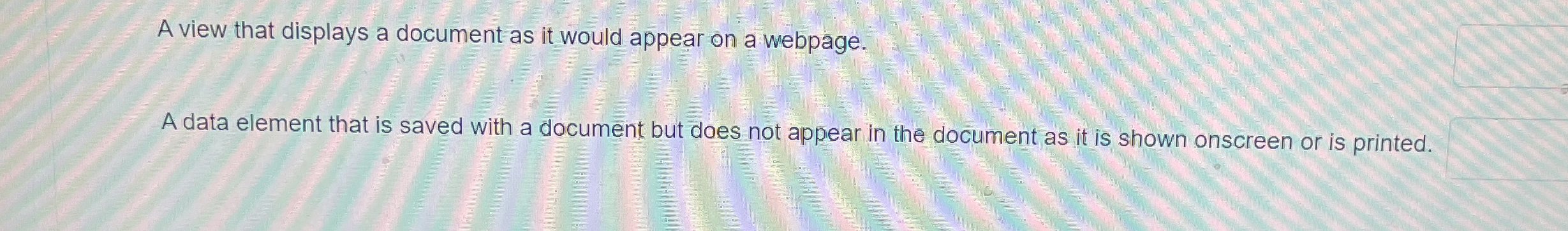 A view that displays a document as it would