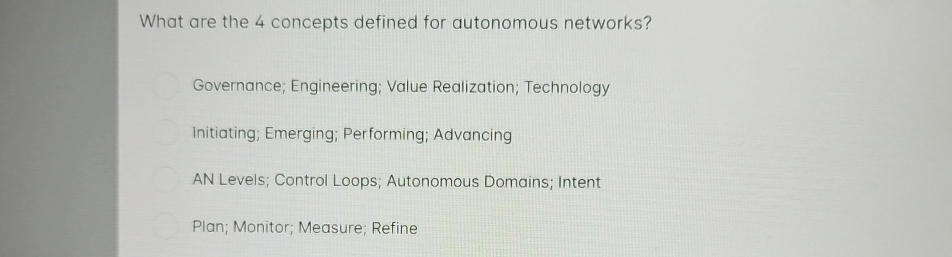 What are the 4 concepts defined for autonomous