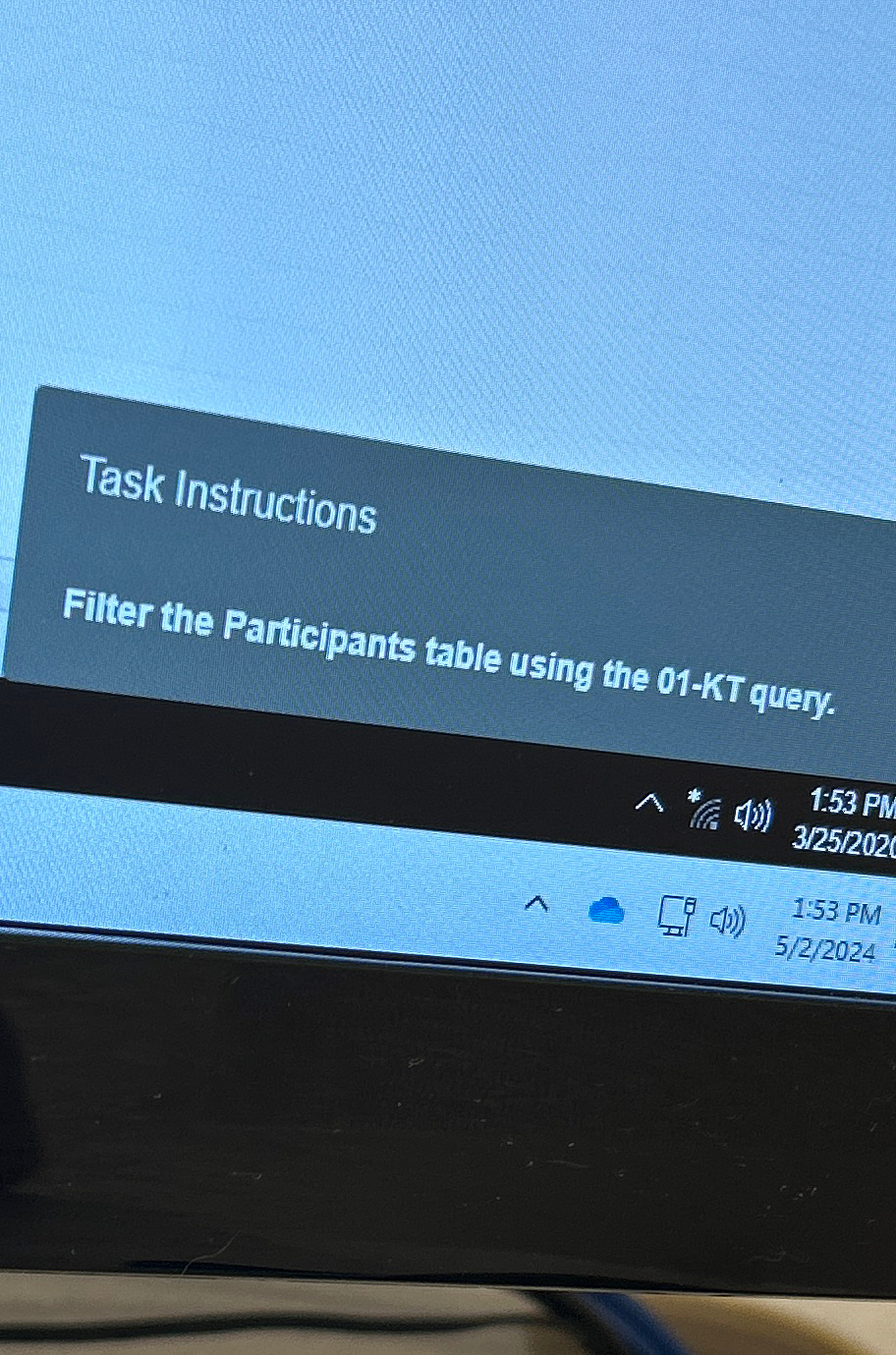 Task Instructions Filter the Participants table