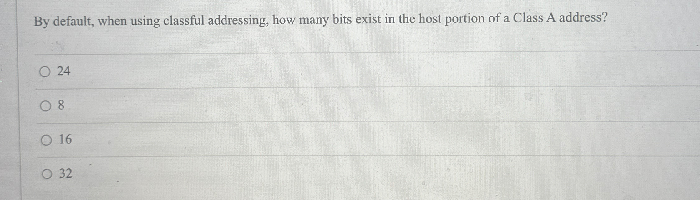 By default, when using classful addressing, how