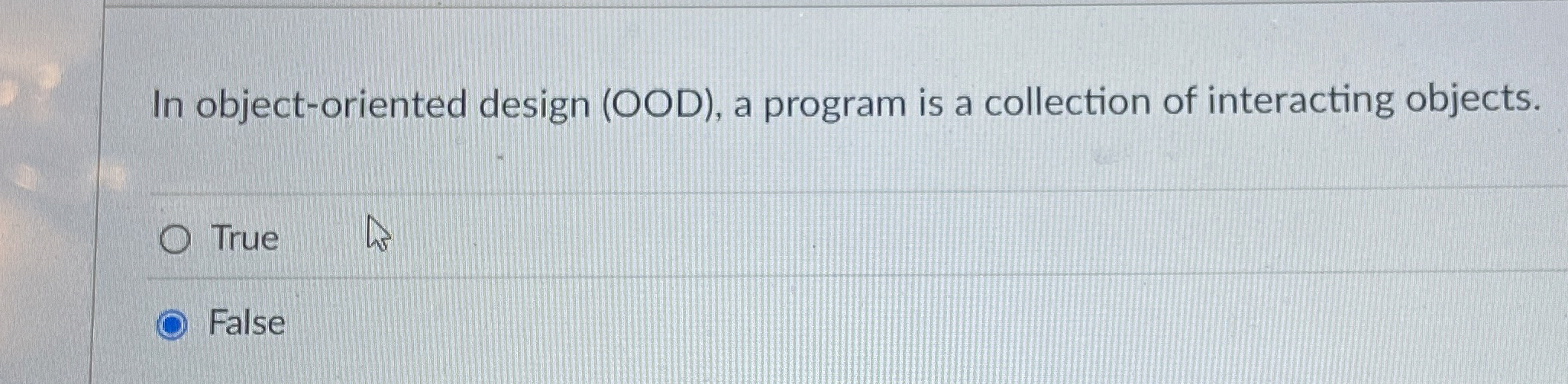 In object - oriented design ( OOD ) , a program