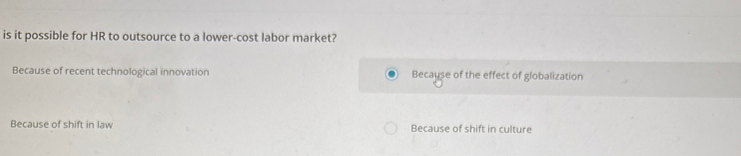 is it possible for HR to outsource to a lower -