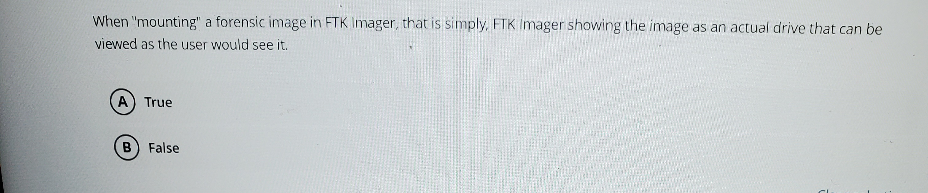  When "mounting" a forensic image in FTK Imager, that is simply,