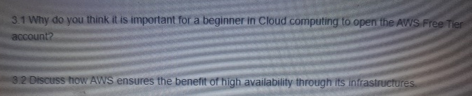 3 . 1 Why do you think it is important for a